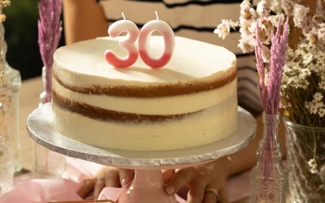 Candelina di compleanno 30 anni rosa